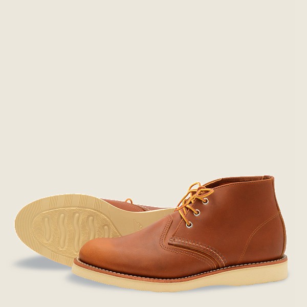 Red Wing Mens Heritage Shoes - Work - Chukka-iginal Leather - Brown - DYA829460